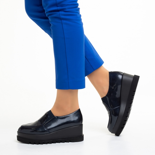 Γυναικεία παπούτσια  μπλε από οικολογικό δέρμα Tamora, 5 - Kalapod.gr