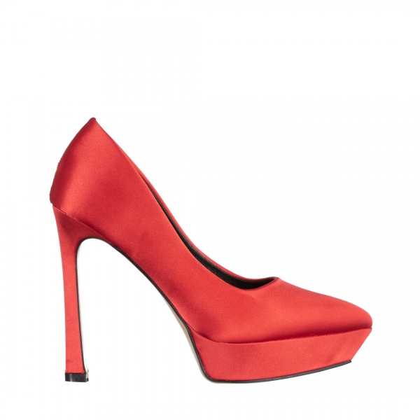 Γυναικεία παπούτσια   κόκκινα από ύφασμα Coriana, 2 - Kalapod.gr