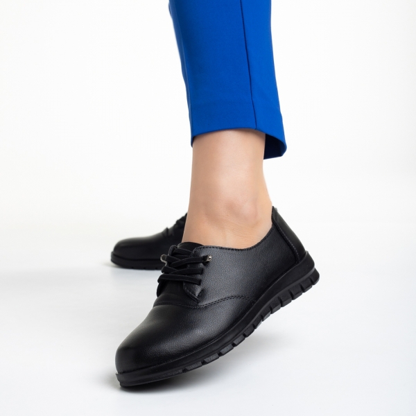 Γυναικεία παπούτσια  μαύρα από οικολογικό δέρμα Cambria, 3 - Kalapod.gr