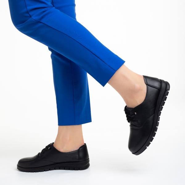 Γυναικεία παπούτσια  μαύρα από οικολογικό δέρμα Cambria, 4 - Kalapod.gr