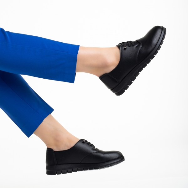Γυναικεία παπούτσια  μαύρα από οικολογικό δέρμα Cambria, 6 - Kalapod.gr