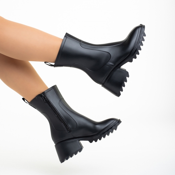 Γυναικείες μπότες μαύρες από συνθετικό ύλικο Sumeya, 6 - Kalapod.gr