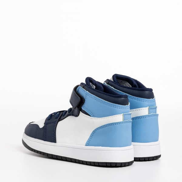 Παιδικά αθλητικά παπούτσια μπλε με λευκό από οικολογικό δέρμα Haddie, 4 - Kalapod.gr