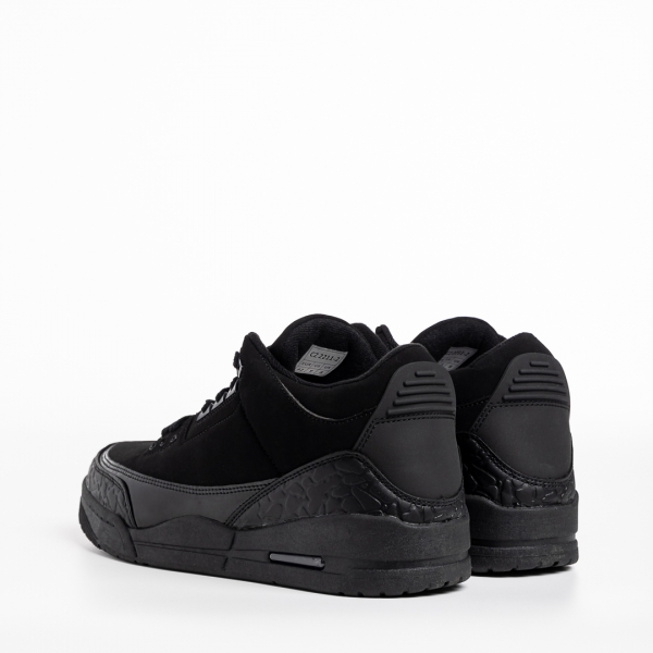 Ανδρικά αθλητικά παπούτσια μαύρα από οικολογικό δέρμα Marcelo, 4 - Kalapod.gr