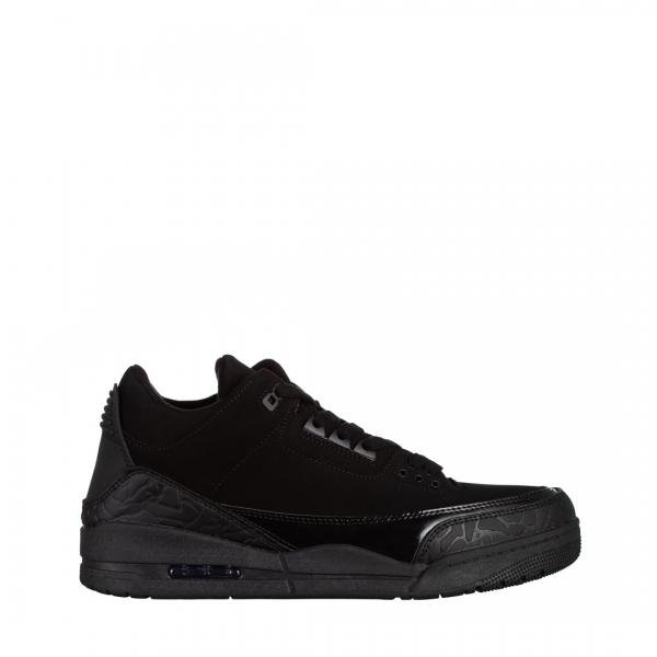 Ανδρικά αθλητικά παπούτσια μαύρα από οικολογικό δέρμα Marcelo, 2 - Kalapod.gr