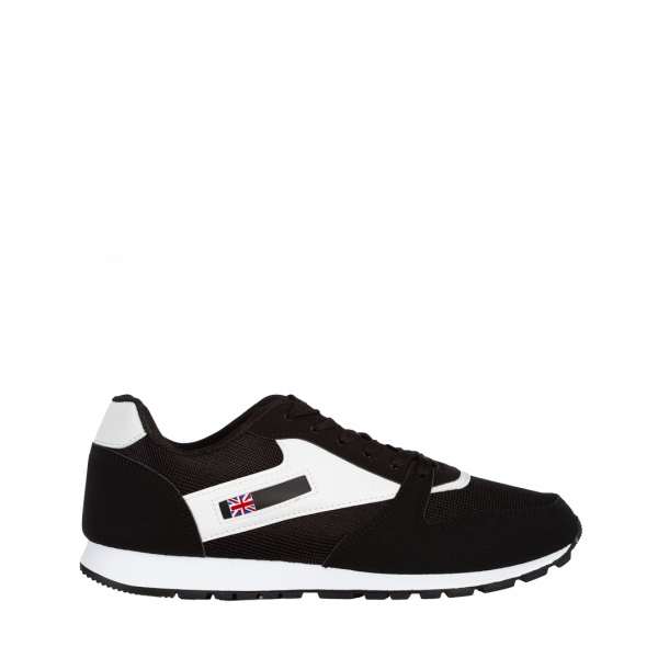Ανδρικά αθλητικά παπούτσια μαύρα από ύφασμα Vencil, 2 - Kalapod.gr