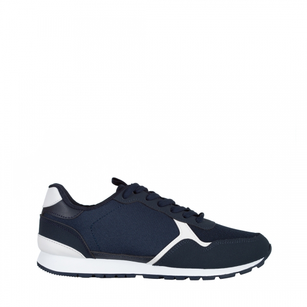 Ανδρικά αθλητικά παπούτσια μπλε από ύφασμα Sandon, 2 - Kalapod.gr