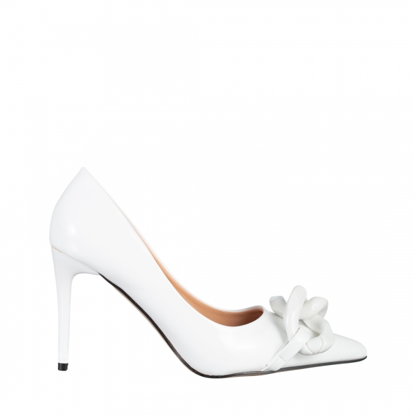 Γυναικεία παπούτσια  με τακούνι Semina λευκά, 2 - Kalapod.gr