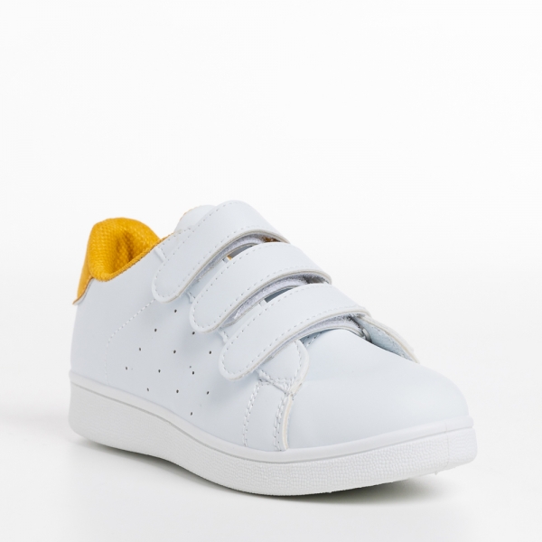 Παιδικά αθλητικά παπούτσια  Lamy λευκά με κίτρινο - Kalapod.gr