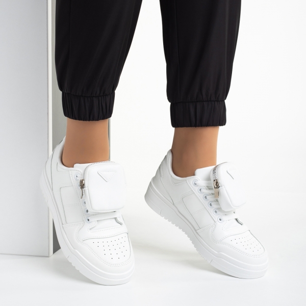Γυναικεία αθλητικά παπούτσια λευκά από οικολογικό δέρμα  Inola - Kalapod.gr