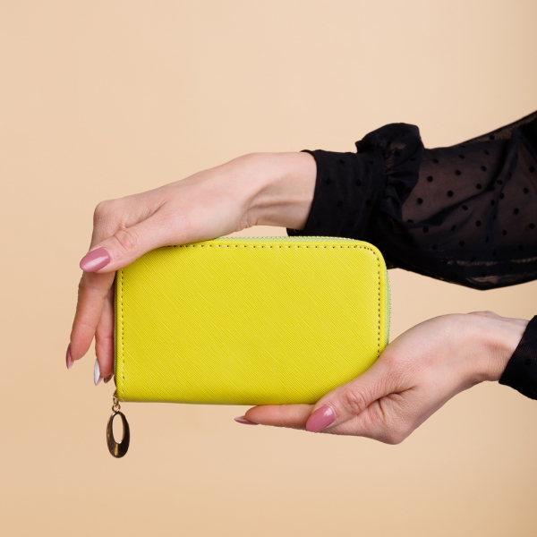 Γυναικείο πορτοφόλι κίτρινο από οικολογικό δέρμα  Amparo - Kalapod.gr