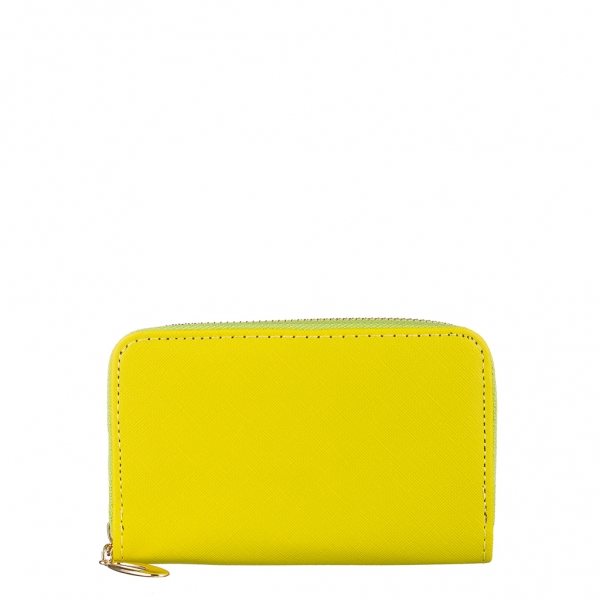 Γυναικείο πορτοφόλι κίτρινο από οικολογικό δέρμα  Amparo, 2 - Kalapod.gr