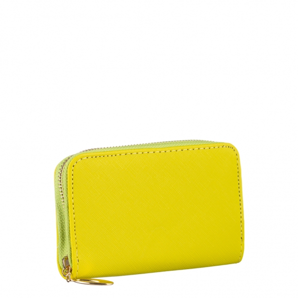 Γυναικείο πορτοφόλι κίτρινο από οικολογικό δέρμα  Amparo, 3 - Kalapod.gr