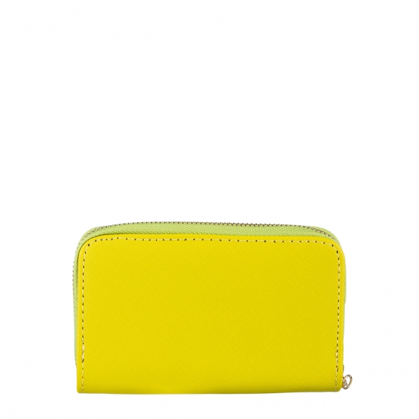 Γυναικείο πορτοφόλι κίτρινο από οικολογικό δέρμα  Amparo, 5 - Kalapod.gr