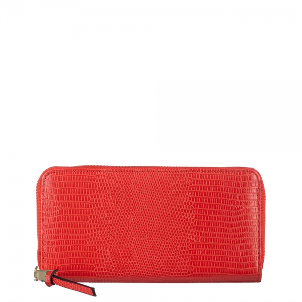 Γυναικείο πορτοφόλι κόκκινο από οικολογικό δέρμα  Adelaida, 2 - Kalapod.gr