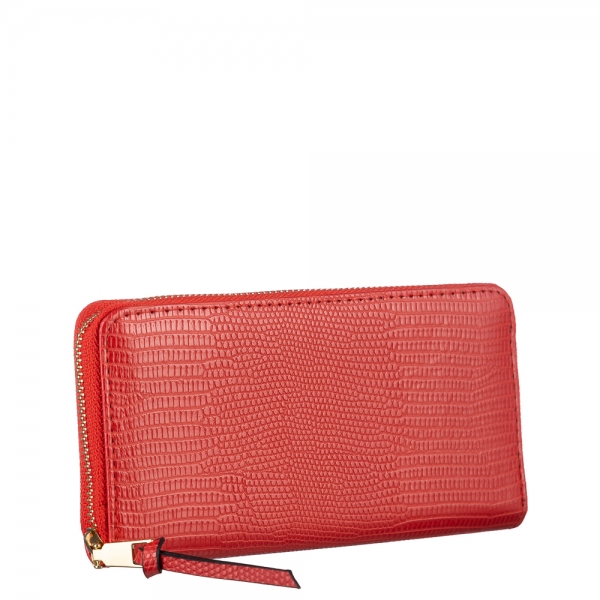 Γυναικείο πορτοφόλι κόκκινο από οικολογικό δέρμα  Adelaida, 3 - Kalapod.gr