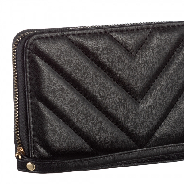Γυναικείο πορτοφόλι μαύρο από οικολογικό δέρμα  Zaray, 4 - Kalapod.gr