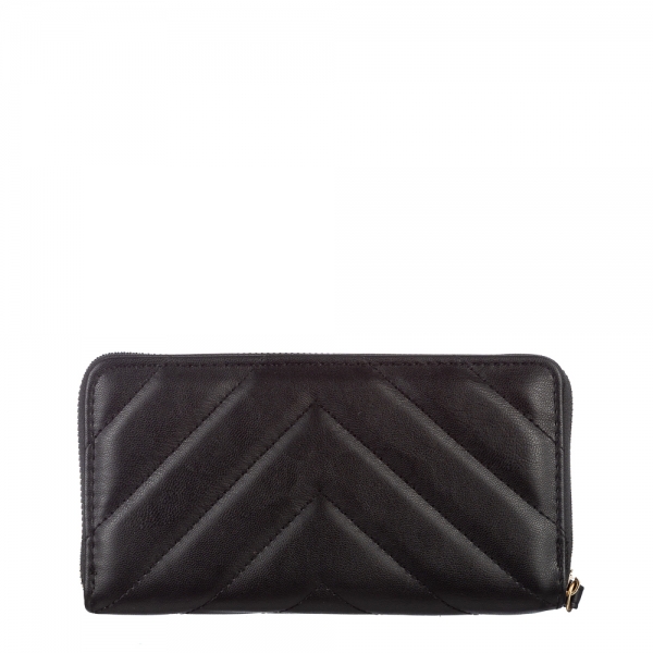 Γυναικείο πορτοφόλι μαύρο από οικολογικό δέρμα  Zaray, 5 - Kalapod.gr