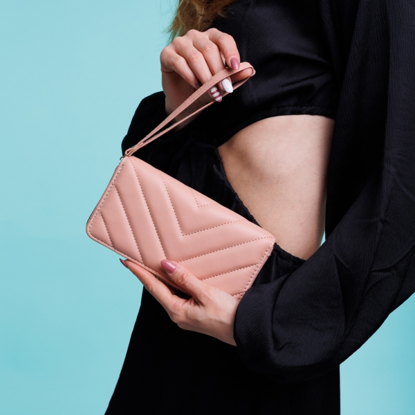 Γυναικείο πορτοφόλι ροζ από οικολογικό δέρμα  Zaray - Kalapod.gr