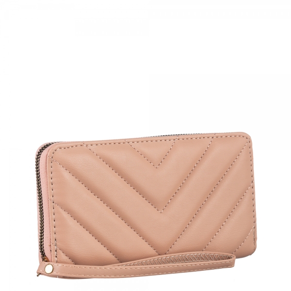 Γυναικείο πορτοφόλι ροζ από οικολογικό δέρμα  Zaray, 3 - Kalapod.gr