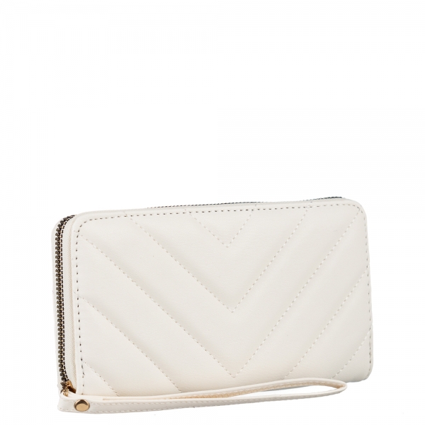 Γυναικείο πορτοφόλι λευκό από οικολογικό δέρμα  Zaray, 3 - Kalapod.gr