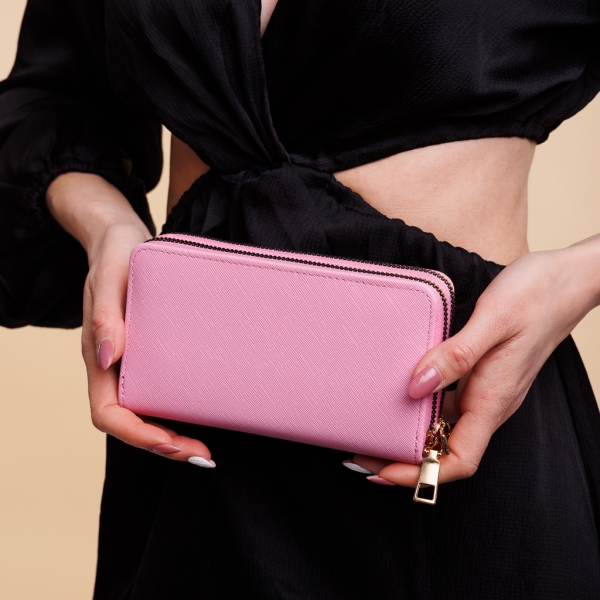 Γυναικείο πορτοφόλι ροζ από οικολογικό δέρμα  Mairin - Kalapod.gr