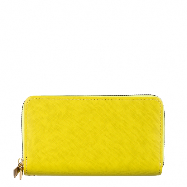 Γυναικείο πορτοφόλι κίτρινο από οικολογικό δέρμα  Mairin, 2 - Kalapod.gr
