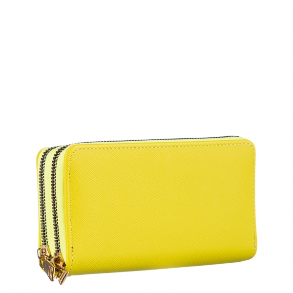 Γυναικείο πορτοφόλι κίτρινο από οικολογικό δέρμα  Mairin, 3 - Kalapod.gr