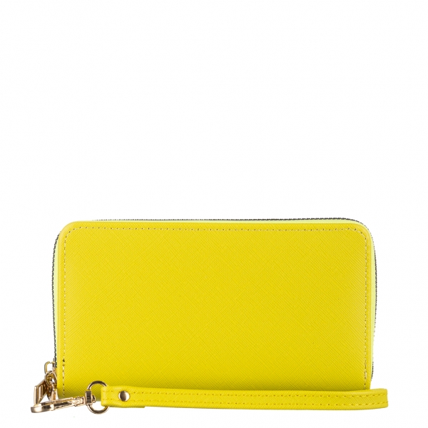 Γυναικείο πορτοφόλι κίτρινο από οικολογικό δέρμα  Mairin, 6 - Kalapod.gr