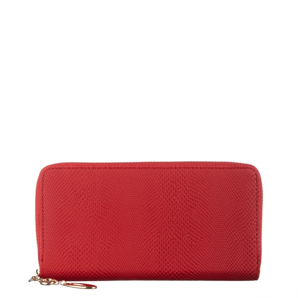 Γυναικείο πορτοφόλι κόκκινο από οικολογικό δέρμα  Nidia, 2 - Kalapod.gr