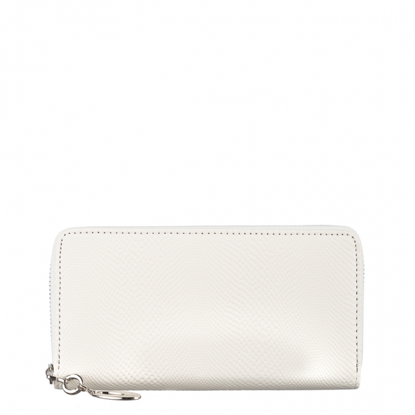 Γυναικείο πορτοφόλι λευκό από οικολογικό δέρμα  Nidia, 2 - Kalapod.gr