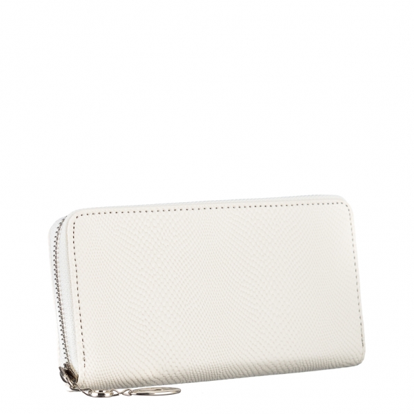 Γυναικείο πορτοφόλι λευκό από οικολογικό δέρμα  Nidia, 3 - Kalapod.gr