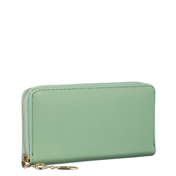 Γυναικείο πορτοφόλι πράσινο από ύφασμα  Rayen, 3 - Kalapod.gr