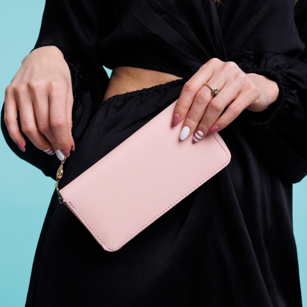 Γυναικείο πορτοφόλι ροζ από ύφασμα  Rayen - Kalapod.gr