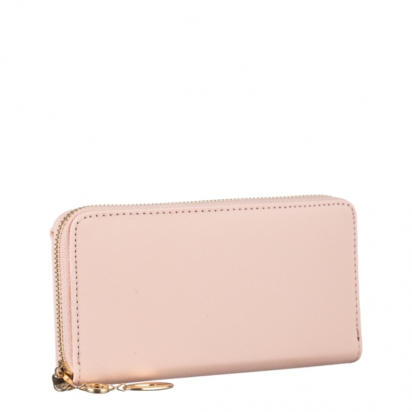 Γυναικείο πορτοφόλι ροζ από ύφασμα  Rayen, 3 - Kalapod.gr