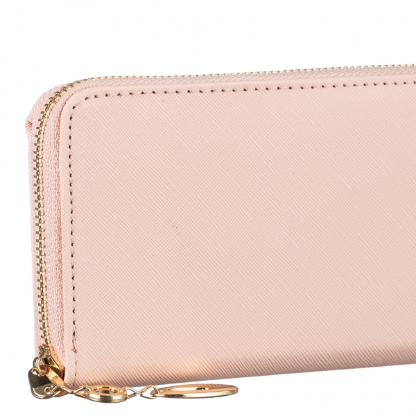 Γυναικείο πορτοφόλι ροζ από ύφασμα  Rayen, 4 - Kalapod.gr