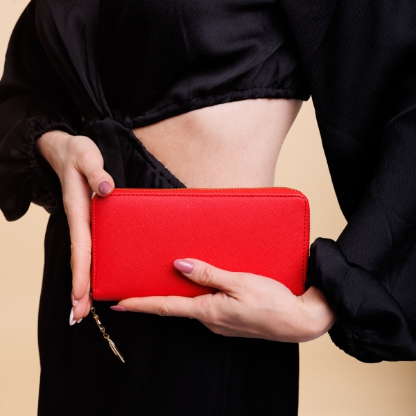 Γυναικείο πορτοφόλι κόκκινο από ύφασμα  Rayen - Kalapod.gr