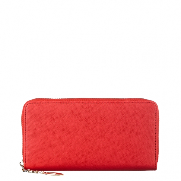 Γυναικείο πορτοφόλι κόκκινο από ύφασμα  Rayen, 2 - Kalapod.gr
