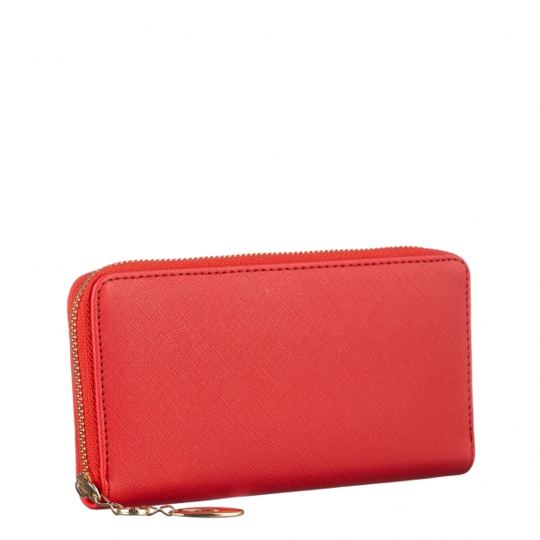 Γυναικείο πορτοφόλι κόκκινο από ύφασμα  Rayen, 3 - Kalapod.gr