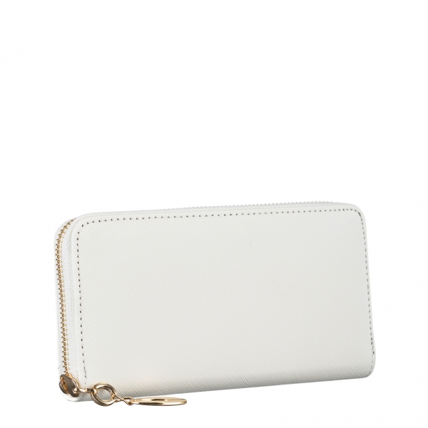 Γυναικείο πορτοφόλι λευκό από ύφασμα  Rayen, 3 - Kalapod.gr