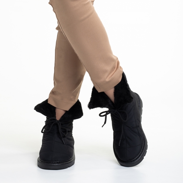 Γυναικείες μπότες μαύρες από ύφασμα  Anselma, 5 - Kalapod.gr