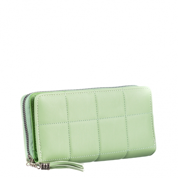 Γυναικείο πορτοφόλι πράσινο από οικολογικό δέρμα  Johana, 3 - Kalapod.gr