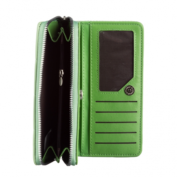Γυναικείο πορτοφόλι πράσινο από οικολογικό δέρμα  Johana, 6 - Kalapod.gr