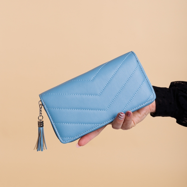 Γυναικείο πορτοφόλι μπλε από οικολογικό δέρμα  Zoraida - Kalapod.gr