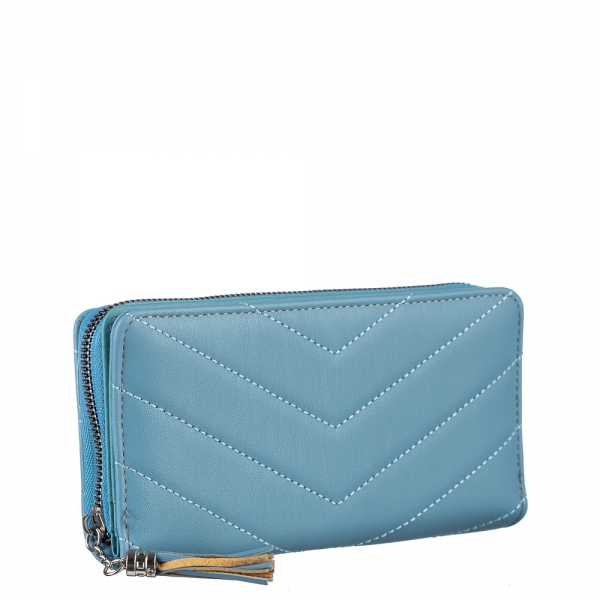 Γυναικείο πορτοφόλι μπλε από οικολογικό δέρμα  Zoraida, 3 - Kalapod.gr