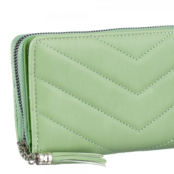 Γυναικείο πορτοφόλι πράσινο από οικολογικό δέρμα  Zoraida, 4 - Kalapod.gr