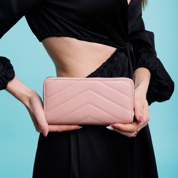Γυναικείο πορτοφόλι ροζ από οικολογικό δέρμα  Zoraida - Kalapod.gr