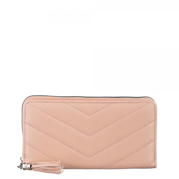 Γυναικείο πορτοφόλι ροζ από οικολογικό δέρμα  Zoraida, 2 - Kalapod.gr