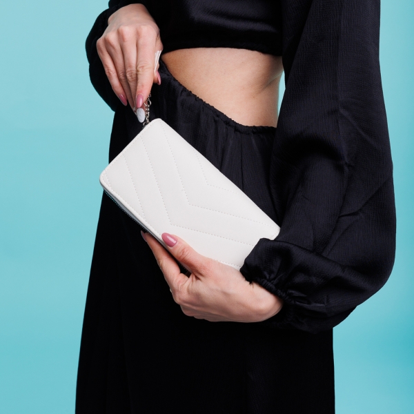 Γυναικείο πορτοφόλι λευκό από οικολογικό δέρμα  Zoraida - Kalapod.gr
