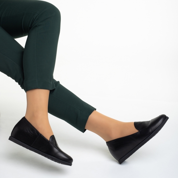 Γυναικεία παπούτσια Marco μαύρα από φυσικό δέρμα Liss, 6 - Kalapod.gr
